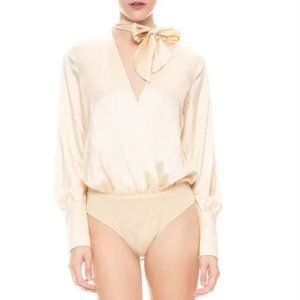 Jonathan Simkhai Silk Charmeuse Bodysuit Size Small NWT